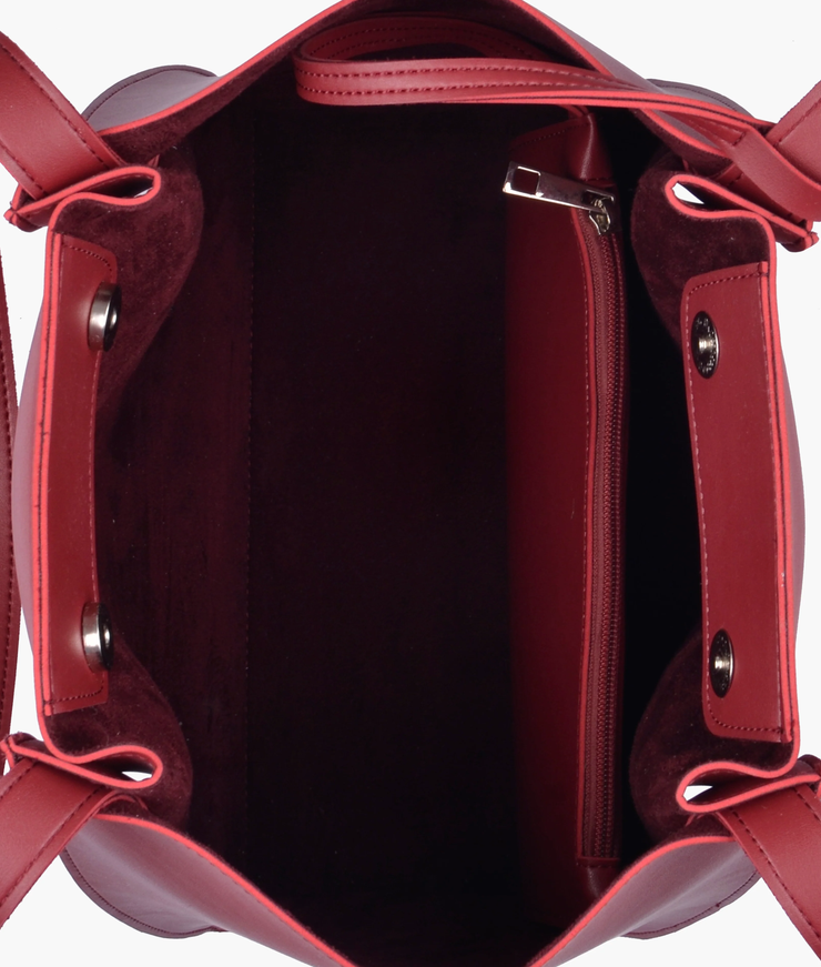 Maroon shopping handbag
