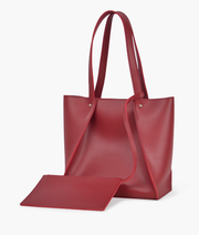 Maroon shopping handbag
